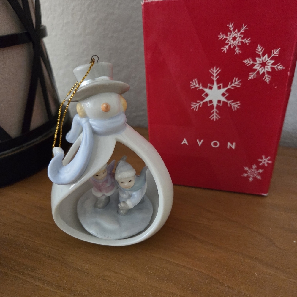Avon Ceramic Snowman Ornament 2005